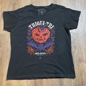 Red Devil Clothing TRIQUI TRI BLACK Tee Shirt Womens Junior size 2XL
